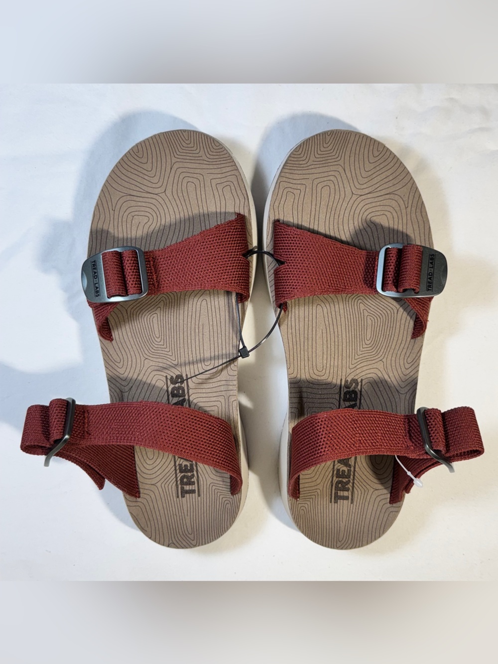 Tread-Labs Red-Brown Adjustable Strap Sandals